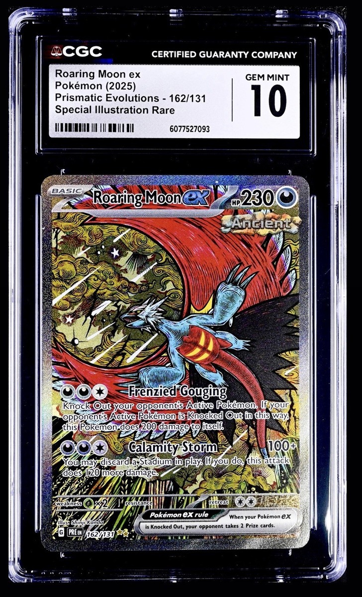 Pokémon 2025 Roaring Moon ex 162/131 Prismatic Evolutions SIR CGC