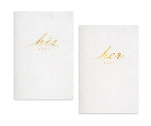 Velvet Vow Books, 2 Pieces Ivory Wedding Vow Book His and Hers 22 Pages
