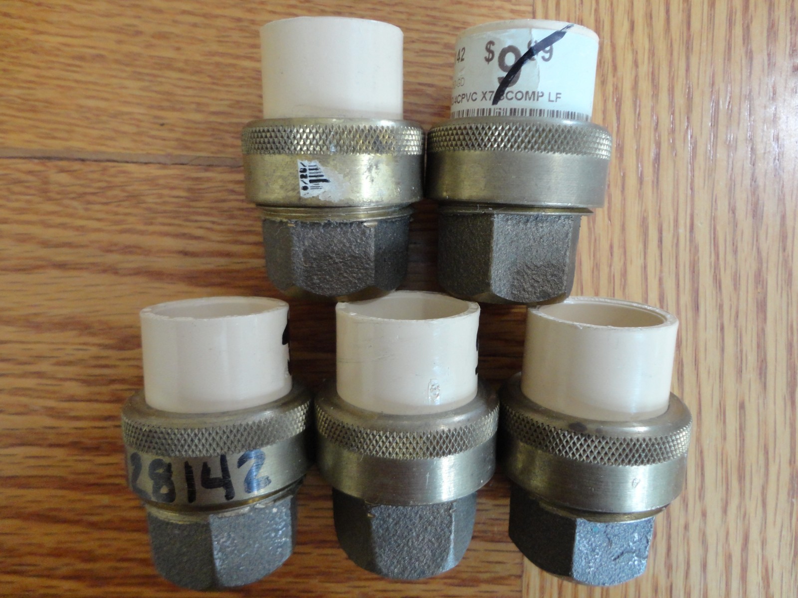 5 PACK Nibco 3/4" CPVC Brass Transition Union Female Adapter Slip x Copper Sweat