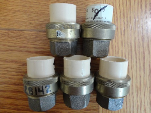 5 PACK Nibco 3/4" CPVC Brass Transition Union Female Adapter Slip x Copper Sweat