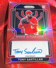 2022 Panini Prizm Baseball Red Prizm # RA-TO Tony Santillan RC Auto /99