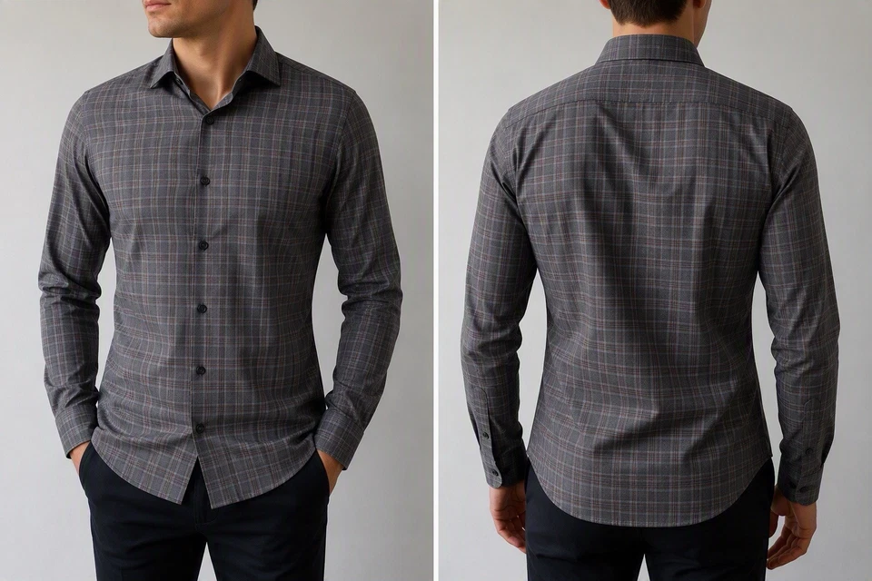 Chemise J. Lindeberg taille 38 slim fit neuve avec étiquette coton carreaux... - Photo 1/4