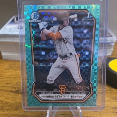 Bowman 2026 Parks Harber 1st Bowman Chrome BCP-43 Aqua X-fractor /125 Giants