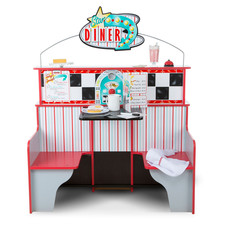 Melissa  Doug 3951 Double-Sided Wooden Star Diner Restaurant Play Space