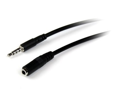 StarTech 2m 3.5mm 4 Position TRRS Headset Extension Cable - M/F - 1 x Mini-phone