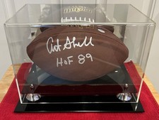 ART SHELL Signed Wilson NFL Football w/ BRAND NEW Mirrored Display Schwartz COA