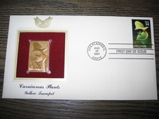 2001 Carnivorous Plants Yellow Trumpet Gold Golden Cover Stamp Replica