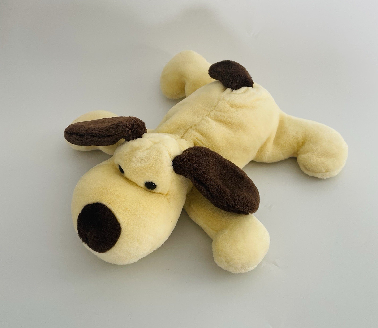 Peluche chien vintage Aurora cadeau naissance baptême rare 28cm