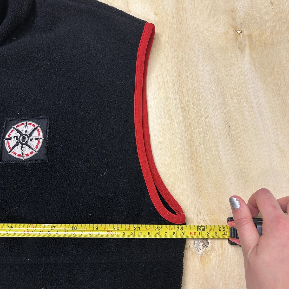 Vintage Marlboro Fleece Vest Mens Large Black Red Trim Full Zip