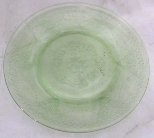 Uranium Depression Glass 6" Plate Vintage Green Bread and Butter