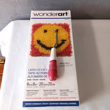 WonderArt Smiley Face Latch Hook Kit 8x8 New Beginner DIY Craft Retro Hippie