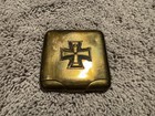 German brass cigarette case with applied 1914 Iron Cross motif