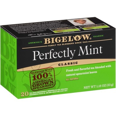 Perfectly Mint Black Tea, Caffeinated with Spearmint, 20 Count Box (Pack of 6...