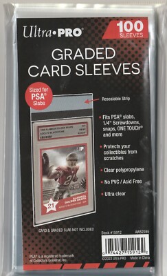 Pack of 100 - Ultra Pro PSA Graded Card Sleeves Hockey Baseball Cards Brand New