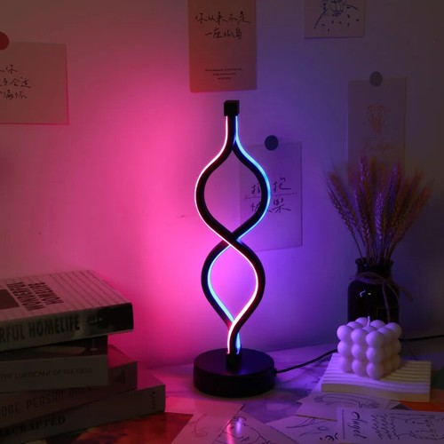 Creative Twist Shape Purple USB Desk Lamp Decoration 1 PC For Home Decor