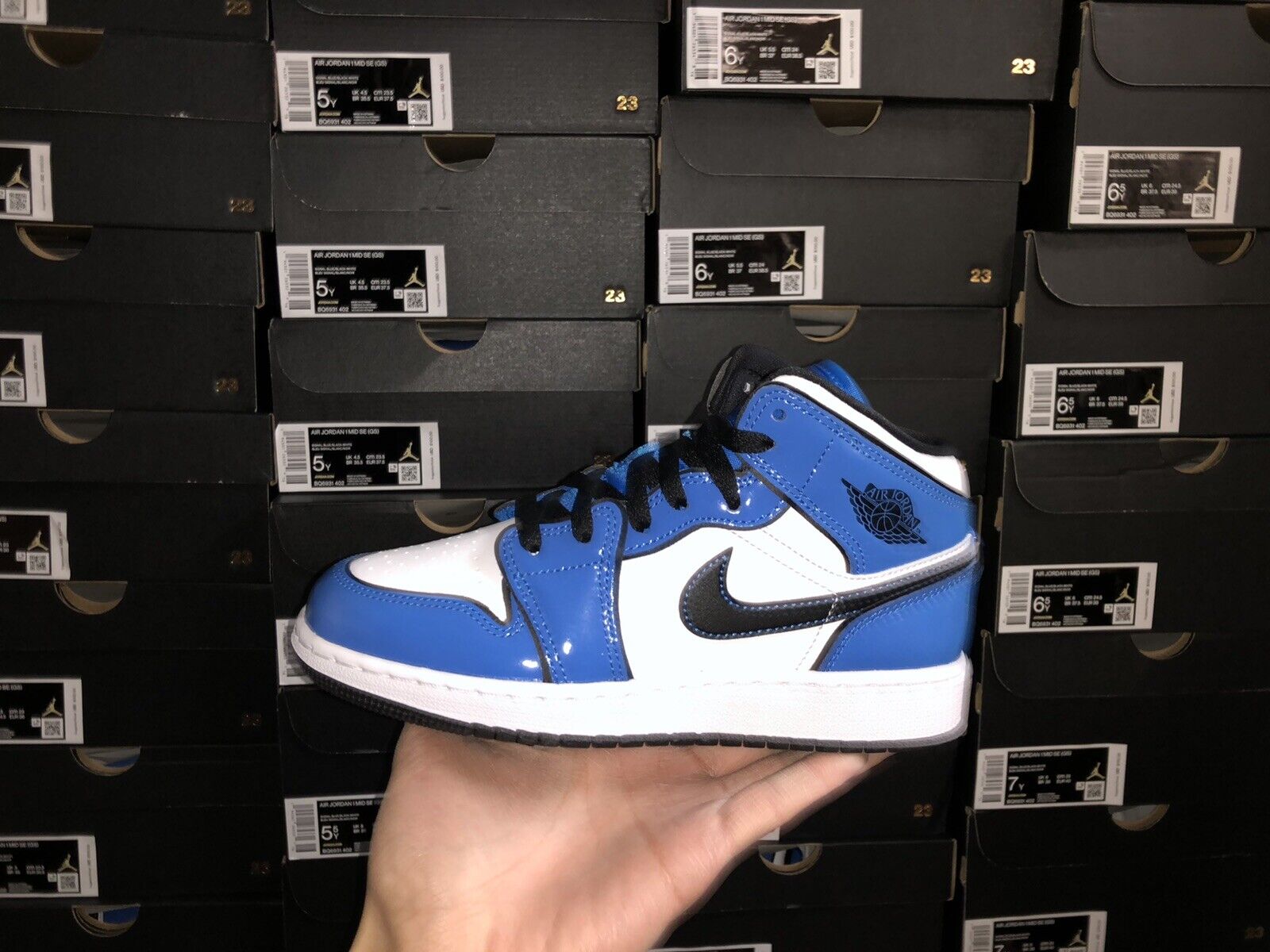 Nike Air Jordan 1 Mid Signal Blue Gs Bq6931 402 Size 3 5y 7y In Hand Ship Asap Shopping Com