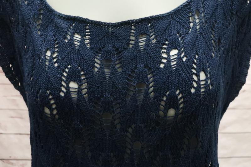 A.P.C. Top Navy Cotton Pointelle Knit Size Small … - image 3