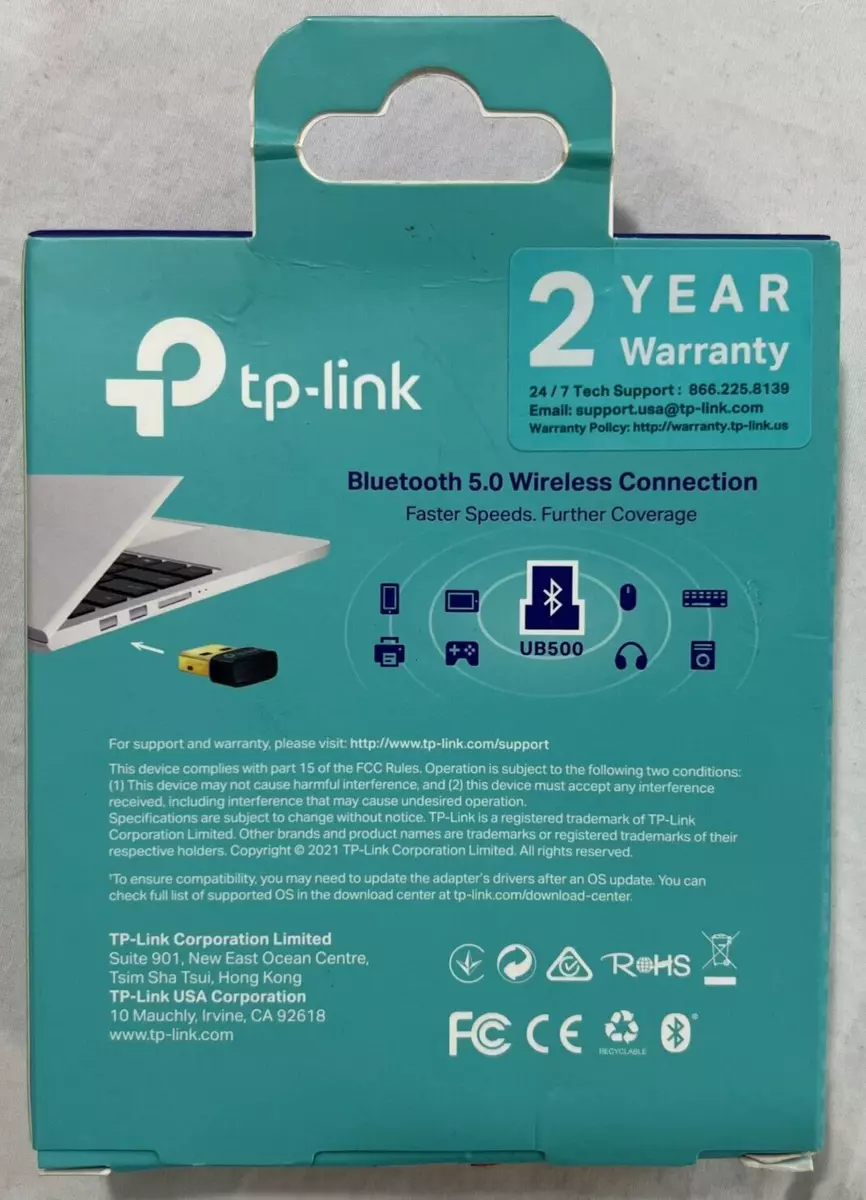 TP-Link UB500 USB Bluetooth Adapter for PC, Bluetooth 5.0 Dongle Receiver,  EDR & BLE Tech