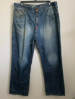 Eight 732 Jeans Blue Baggy Embroidered Pockets Trojan Helmet Eight 732 Jeans Blue Baggy Embroidered Pockets Trojan Helmet