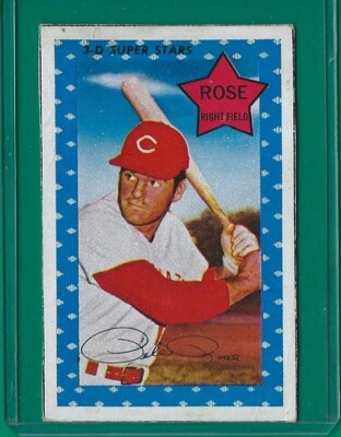 1971 Kelloggs 3-D Super Stars Pete Rose - Hand Cut - Corn Flakes Cereal Box Back