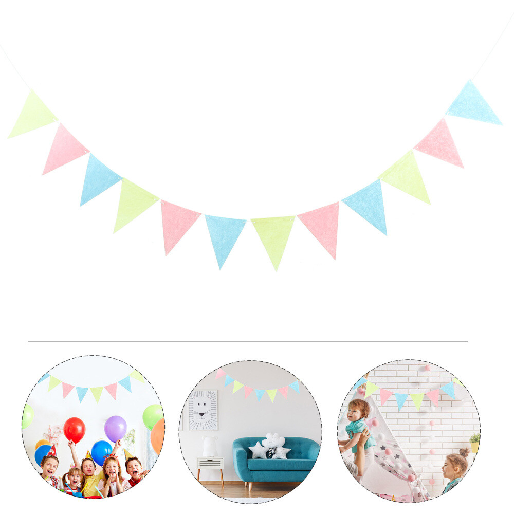 G2PLUS 2.8M Bannière Happy Birthday Macaron - Guirlande Anniversaire Tissu Non Tissé