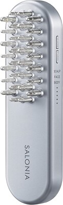 SALONIA EMS Lift Brush Face Care Beauty Esthetic Facial Equipment Scalp Silver