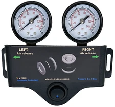 Dual pneumatic circuit system for air suspension - Dual gauge box meter