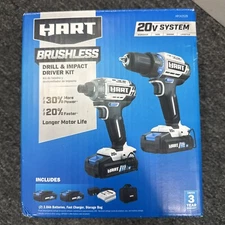HART HPCK252B 20V Cordless Brushless Drill and Impact Combo Kit
