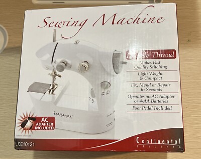 New In Box Continental Electric CE10131 Electric Battery Mini Sewing Machine