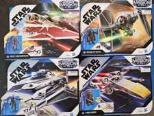 LOT 4 Star Wars Mission Fleet AHSOKA MOFU BO-KAYAN LUKE/GROKU + Starfighter Ship