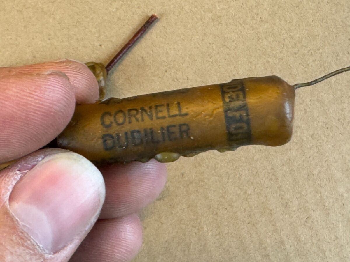 4 Vintage 1950 Cornell-Dubilier Tiger Wax Capacitors .05 uf 4 Vintage 1950 Cornell-Dubilier Tiger Wax Capacitors .05 uf