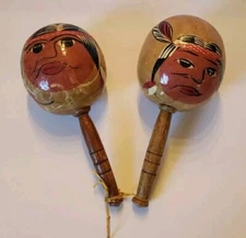 VENEZUELAN MARIACHIS Hand Painted w Man and Woman Native Americans,Vintage