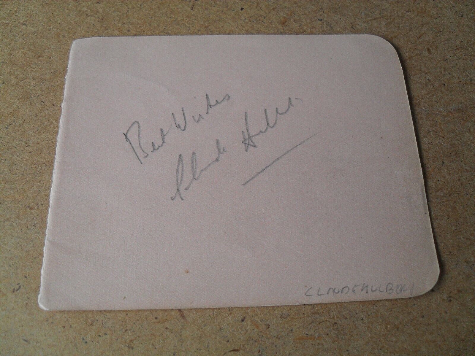 CLAUDE HULBERT - Signed autograph book page COMIC FILM ACTOR WILL HAY