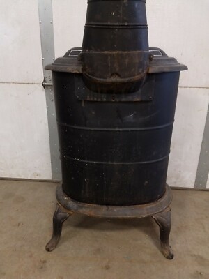 pot belly stove wood parlor cast iron cabin antique vintage Montgomery Ward  | eBay