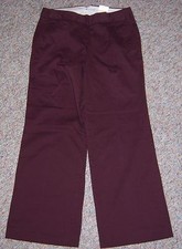 TOMMY HILFIGER Maroon Pleated Front Wide Leg Khaki Crop Ankle Pants Size 2 NWT