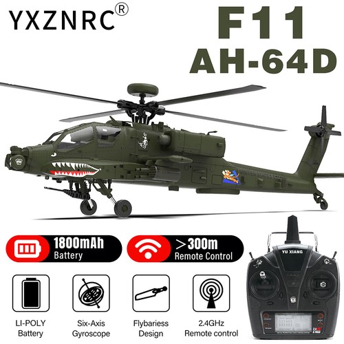 YXZNRC F11 AH-64D Apache 6-Axis Gyro 2.4G 6CH 3D RTF RC Helicopter 2 Battery - Picture 2 of 23