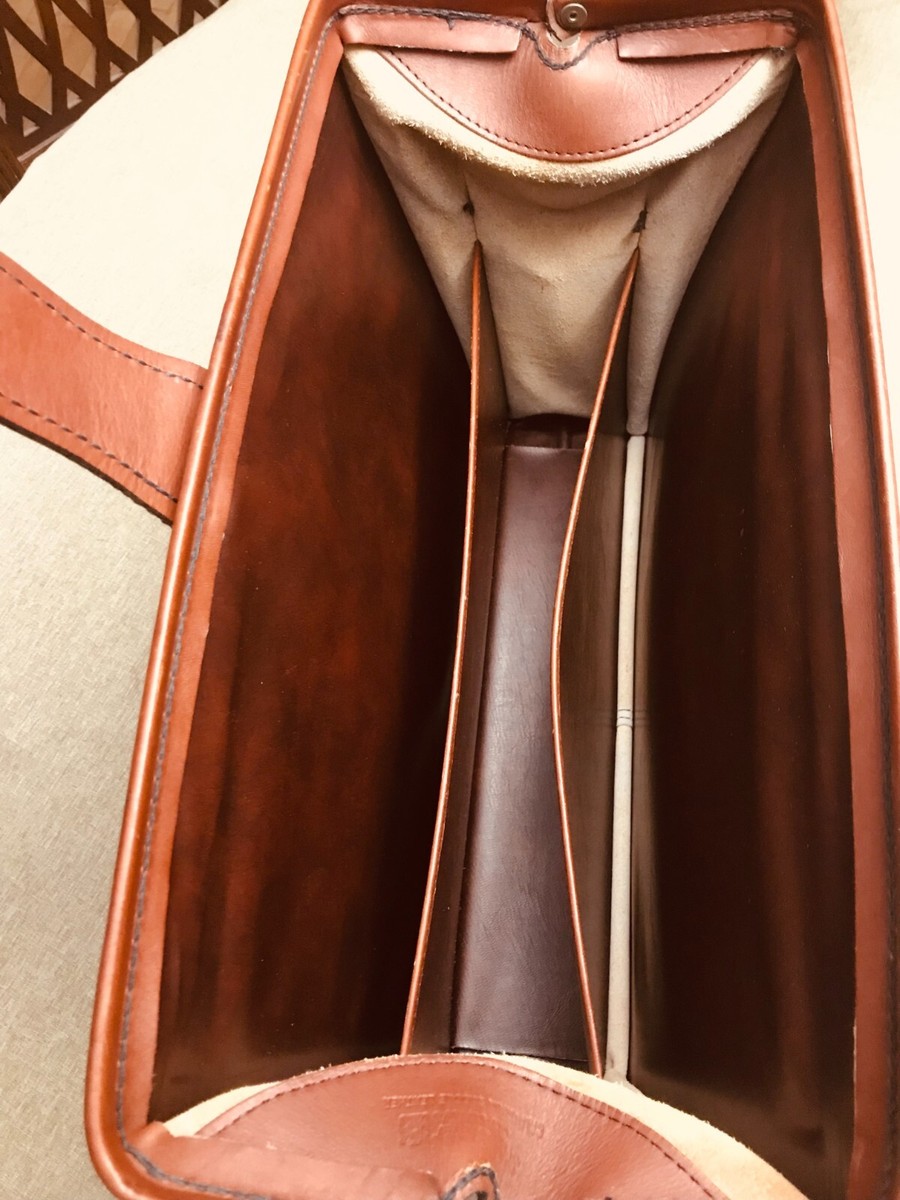 SCHLESINGER BROTHERS Tan Heavy Leather Briefcase / Lawyer Bag