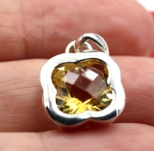 Kaedesigns New Sterling Silver 925 Clover Citrine Pendant / Charm - Free post