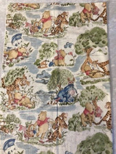 Disney Winnie the Pooh Cotton Fabric Remnant 20"x24" Day in the Park Vintage