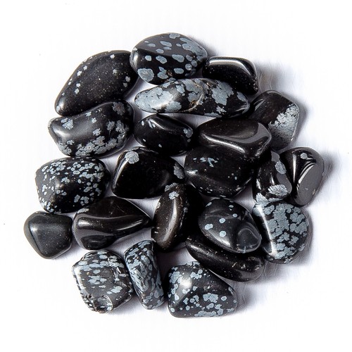 50g Tumbled Snowflake Obsidian Gemstone Crystals 15 30 Stones Gem Rock Specimens Ebay
