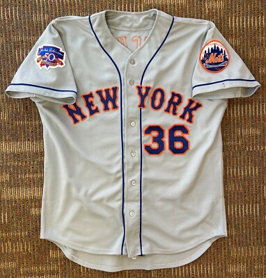 GREG MCMICHAEL AIS GAME USED NEW YORK METS Jersey 48 1997 Piazza