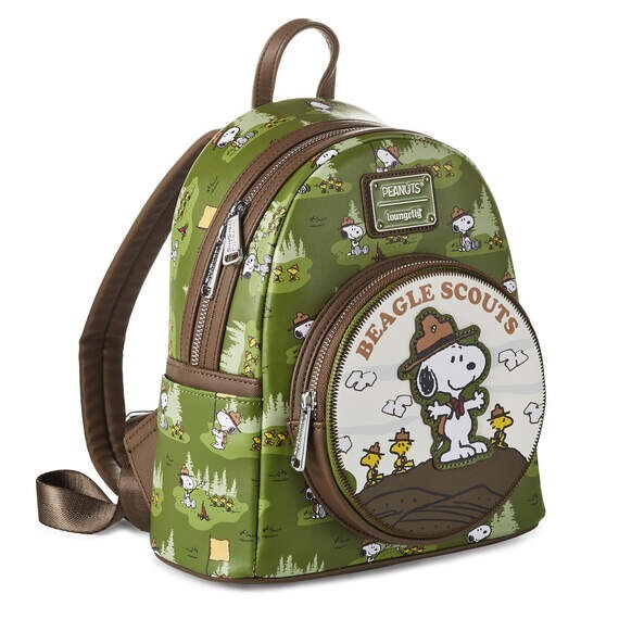Mini Mochila Verde Loungefly Peanuts Snoopy Beagle Scouts Nueva Sellada