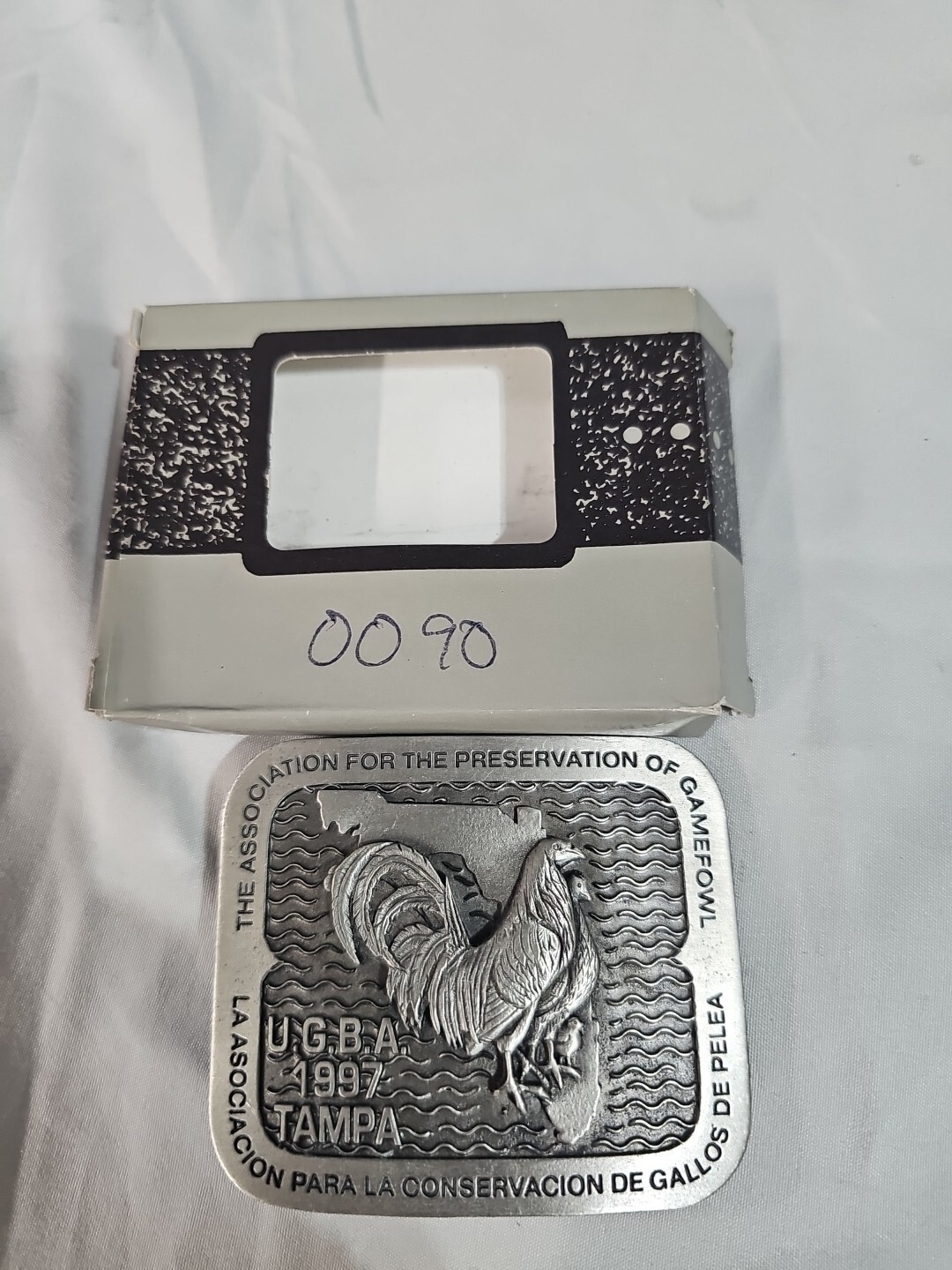 UGBA Preservation Of Gamefowl Fighting Cock Pewter Belt Buckle Limited