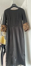 Authentic Dolce & Gabanna Satin Midi Black Dress Size It 40