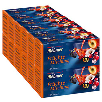 Meßmer Früchte Mischung herzhaft fruchtig 25 Teebeutel 75g 12er Pack