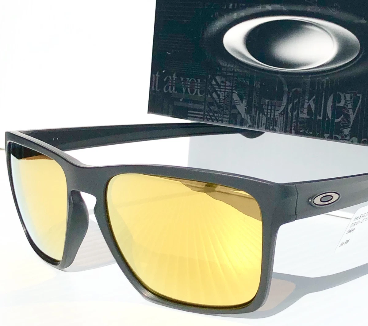 NEW Oakley SLIVER XL Matte Black POLARIZED Galaxy Gold Fire lens