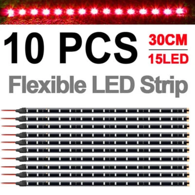 Lot Waterproof 12''/15 DC 12V Motor LED Strip Underbody Light For Car Motorcycle - Image 1 of 4