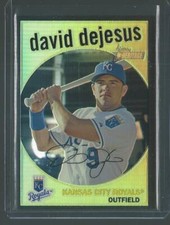 2008 TOPPS HERITAGE CHROME DAVID DEJESUS ROYALS BLACK REFRACTOR RARE SP 23/59