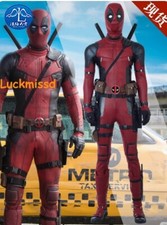 Deadpool Red Cosplay Costume Deadpool Suit Jumpsuit Accessories Shoes Halloween
