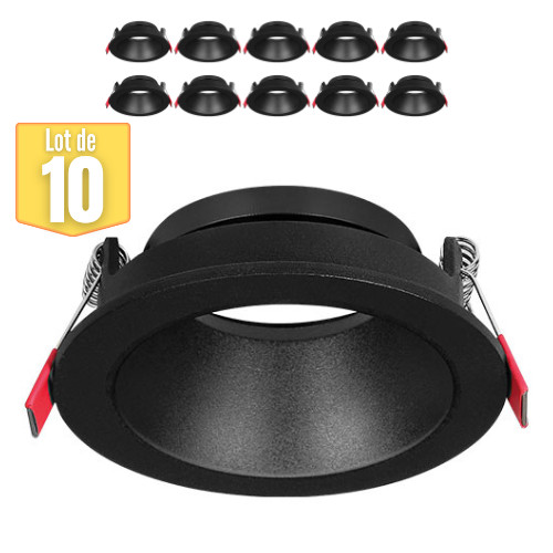 Support spot Beta B rond noir compatible GU10 et GU5.3 pour faux plafond